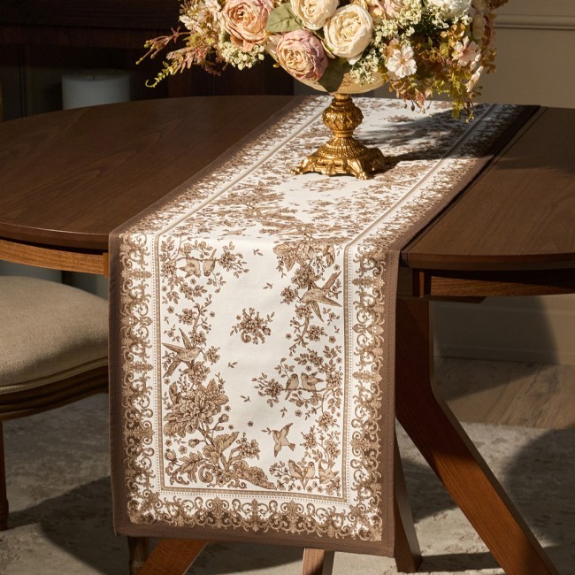 Дорожка "rich garden" 40х146см ,белый ,100% хлопок ,твил с пропиткой Lefard (850-754-3)