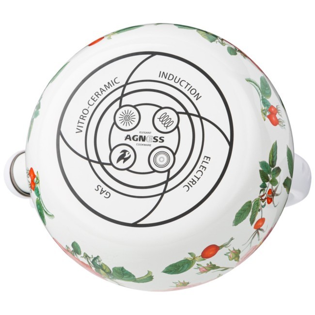 Чайник agness эмалированный со свистком серия "шиповник", 2,2л, индукционное дно Agness (934-579)