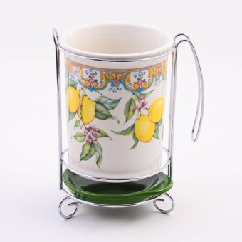 Подставка д/стол/прибор 3пр Лимонный праздник доломит LR (60176) Подставка д/стол/прибор 3пр Лимонный праздник доломит LR (60176)