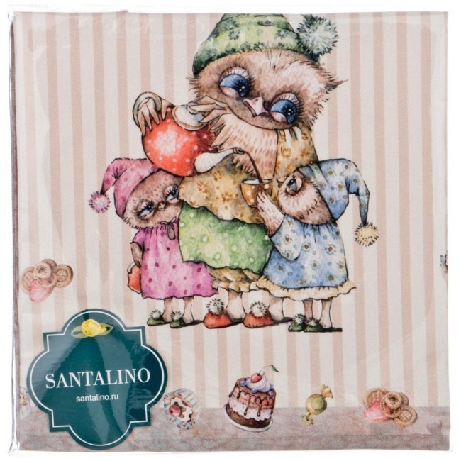Набор салфеток из 2-х шт "совушки",40х40см, 100% хлопок,твил, беж SANTALINO (850-716-81) Набор салфеток из 2-х шт "совушки",40х40см, 100% хлопок,твил, беж SANTALINO (850-716-81)