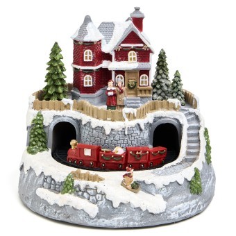 Музыкальная статуэтка "загородный домик" с led-подсветкой 19,5х19,5х17,5 см Lefard (146-2228)