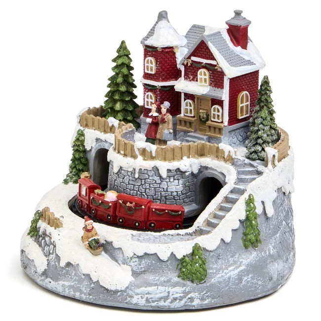 Музыкальная статуэтка "загородный домик" с led-подсветкой 19,5х19,5х17,5 см Lefard (146-2228)