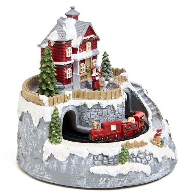 Музыкальная статуэтка "загородный домик" с led-подсветкой 19,5х19,5х17,5 см Lefard (146-2228)