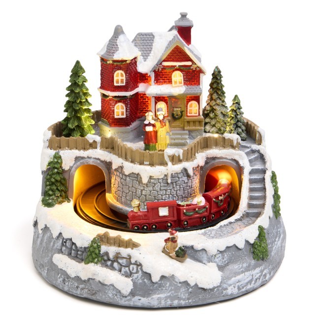 Музыкальная статуэтка "загородный домик" с led-подсветкой 19,5х19,5х17,5 см Lefard (146-2228)