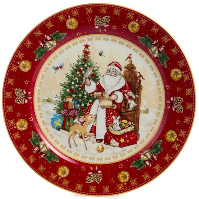 Тарелка обеденная lefard "дед мороз" 27 см красная Lefard (85-1719) Тарелка обеденная lefard "дед мороз" 27 см красная Lefard (85-1719)