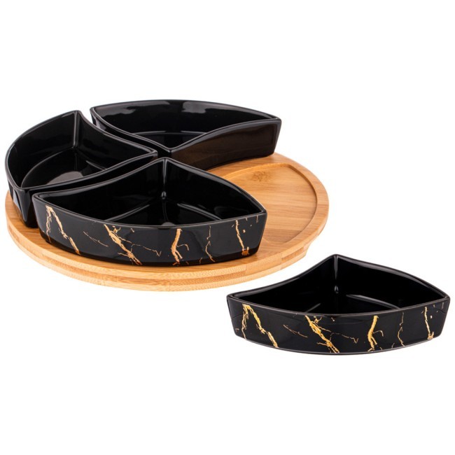 Менажница 4 секции на дерев. подставке lefard "fantasy" 26,5 см черная Lefard (42-359) Менажница 4 секции на дерев. подставке lefard "fantasy" 26,5 см черная Lefard (42-359)