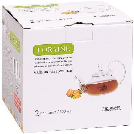 Заварочный чайник 600мл стек/кр LR (30871) Заварочный чайник 600мл стек/кр LR (30871)