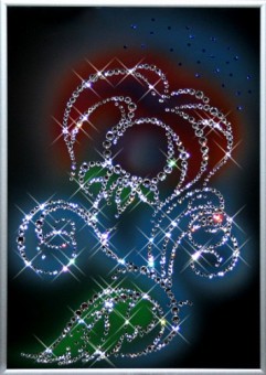 Картина Цветок с кристаллами Swarovski (1308)