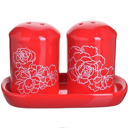 Набор д/специй 3пр 240г Красный Узор LR (D-25828) Набор д/специй 3пр 240г Красный Узор LR (D-25828)