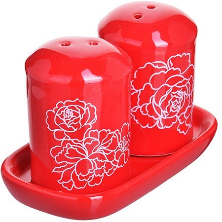 Набор д/специй 3пр 240г Красный Узор LR (D-25828) Набор д/специй 3пр 240г Красный Узор LR (D-25828)