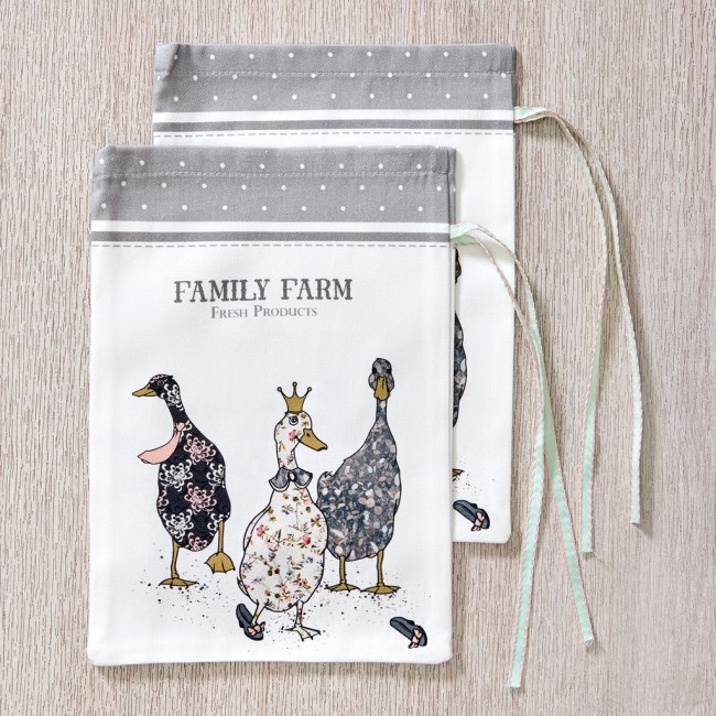 Набор мешочков из 2-х шт "family farm" 20х29см,100% хлопок,серый,твил,пропитка Lefard (850-750-91) Набор мешочков из 2-х шт "family farm" 20х29см,100% хлопок,серый,твил,пропитка Lefard (850-750-91)