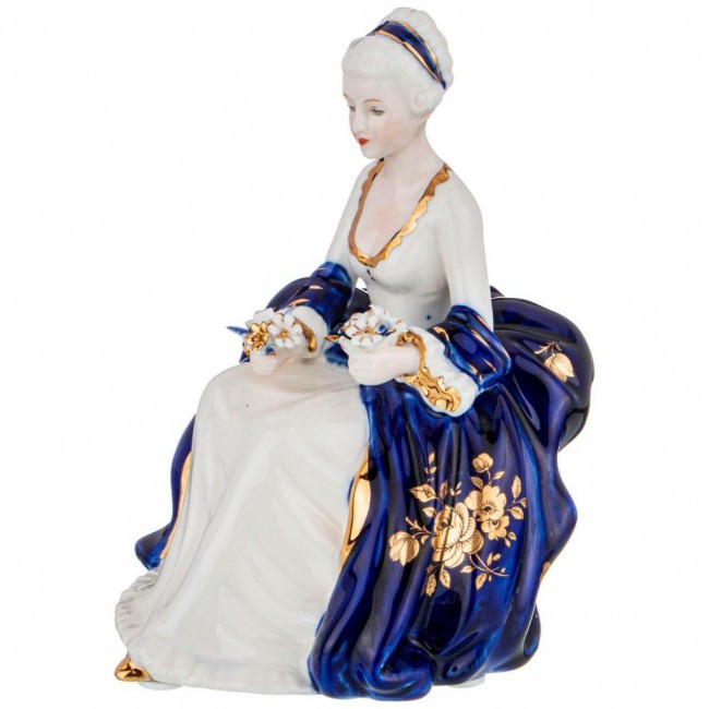 Статуэтка lefard blau weiss "дама" 13,5*12,5*16,5 см Lefard (101-1139)