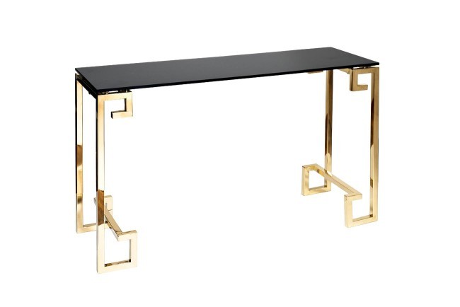 Консоль черное стекло/золото 120*40*78см (TT-00003984)
