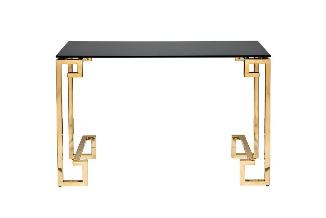 Консоль черное стекло/золото 120*40*78см (TT-00003984)