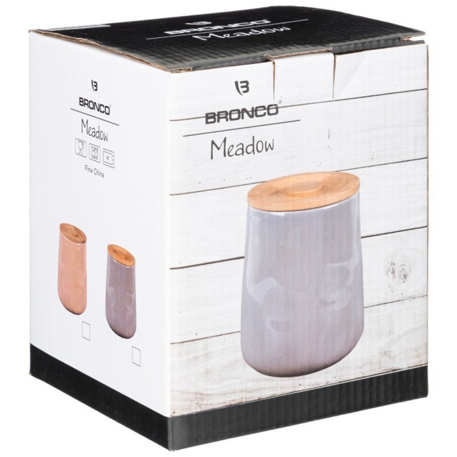 Банка для сыпучих bronco "meadow" 15*12 см 1400 мл пудровая Bronco (474-161)