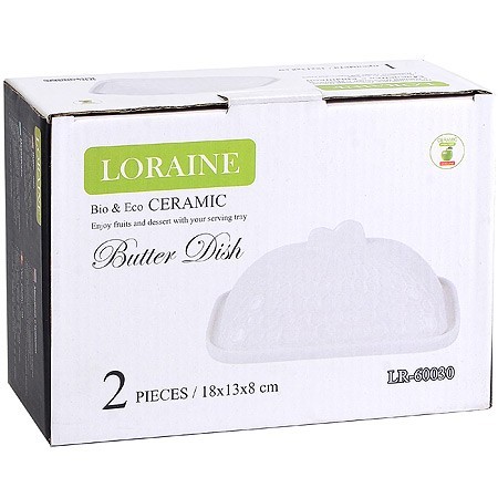 Масленка с крышкой 18х3х8 фарфор LR (60030)