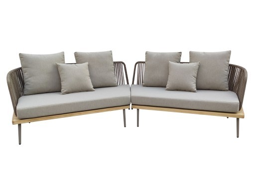 Диван угловой "BAYLEY" уличный серый 280*84*75см (TT-00012373)