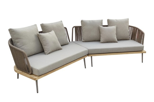 Диван угловой "BAYLEY" уличный серый 280*84*75см (TT-00012373)