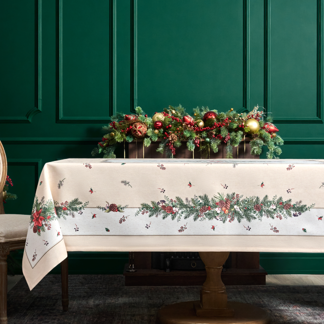 Скатерть  160х220 cm  прямоугольная, "celebration", цвет: бежевый, tm lefard, полиэстер 100% (кор=18 Lefard (986-001-20)