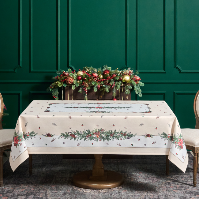 Скатерть  160х220 cm  прямоугольная, "celebration", цвет: бежевый, tm lefard, полиэстер 100% (кор=18 Lefard (986-001-20)