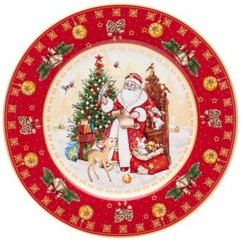 Тарелка закусочная lefard "дед мороз" 20,5 см красная Lefard (85-1720)