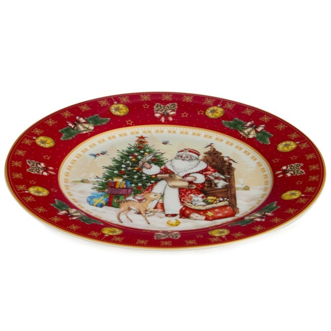 Тарелка закусочная lefard "дед мороз" 20,5 см красная Lefard (85-1720)