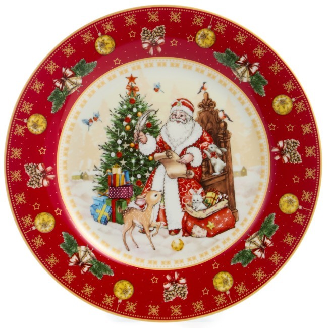 Тарелка закусочная lefard "дед мороз" 20,5 см красная Lefard (85-1720)