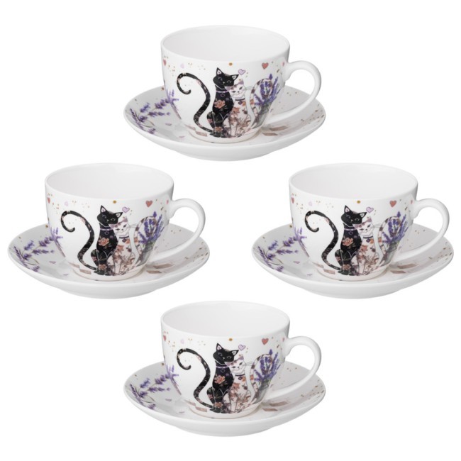 Чайный набор lefard "лавандовые коты" на 2 пер. 4 пр.  275 мл Lefard (425-172)