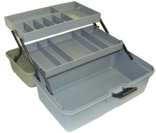 Ящик рыболова Helios двухполочный синий (18991)