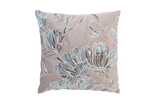 Подушка с пайетками "Арт Магнолия" бежевый 45*45см (TT-00014385)