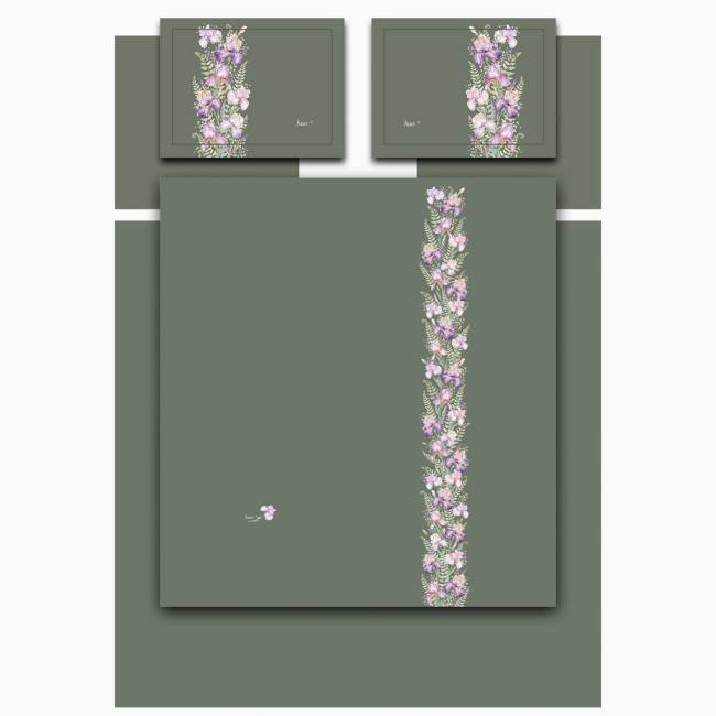 Кпб,king size,"irises" зеленый,сатин, хлопок100%,п.240х260-1шт,пр.260х260-1шт,н.50х70-2шт/70х70-2шт Lefard (989-004-13)