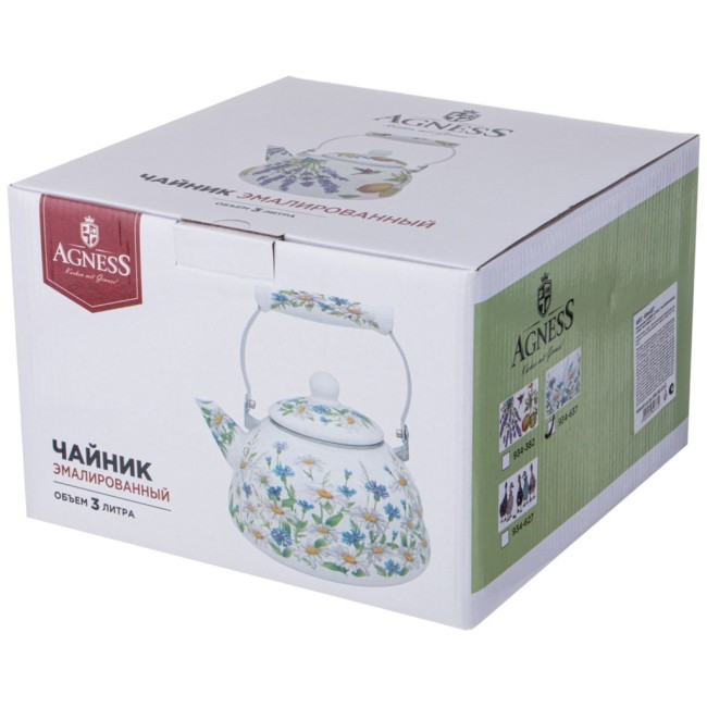 Чайник agness  эмалированный серия "sentiment", 3 л Agness (934-637)