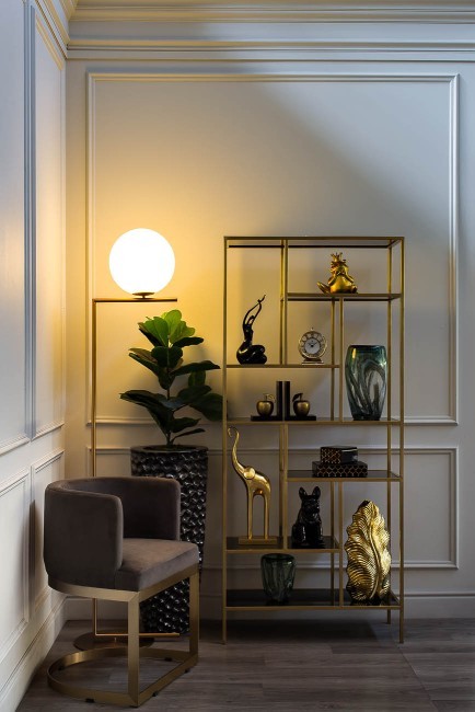 Стеллаж  золотистый/черный 80*35*180 см - TT-00001198