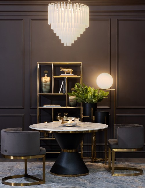 Стеллаж  золотистый/черный 80*35*180 см - TT-00001198