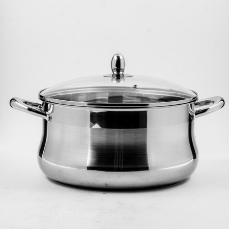 Кастрюля со стеклянной крышкой 26см 7,2л нерж/сталь (2140-1) Кастрюля со стеклянной крышкой 26см 7,2л нерж/сталь (2140-1)