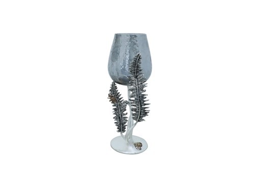 Подсвечник декоративный "Папоротники" 37см, серебро (TT-00002651)