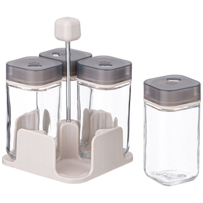 Набор емкостей для специй 4шт 100мл на подставке agness Agness (671-106)