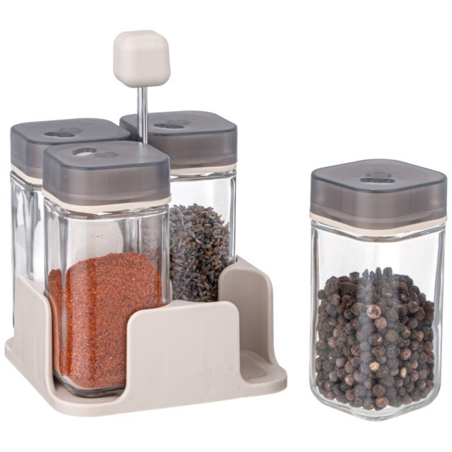 Набор емкостей для специй 4шт 100мл на подставке agness Agness (671-106)