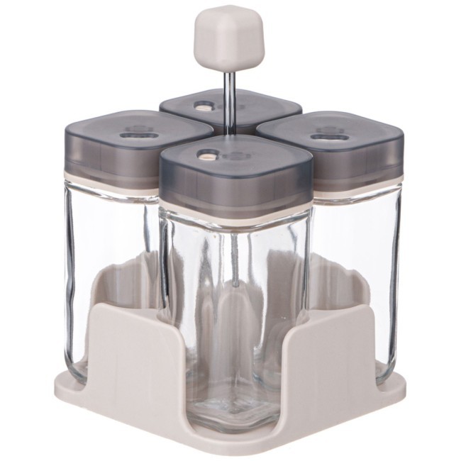 Набор емкостей для специй 4шт 100мл на подставке agness Agness (671-106)