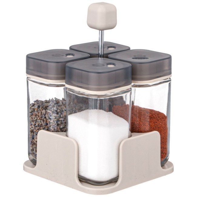 Набор емкостей для специй 4шт 100мл на подставке agness Agness (671-106)