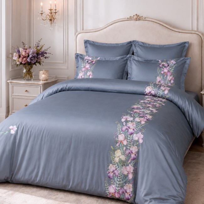 Кпб,king size,"irises" серый, сатин, хлопок100%,п.240х260-1шт,пр.260х260-1шт,н.50х70-2шт/70х70-2шт Lefard (989-004-14)