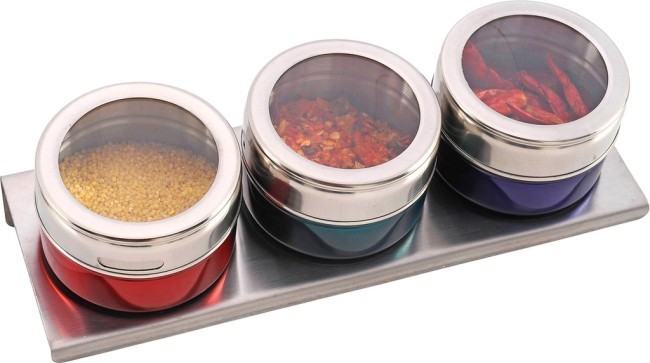 Набор для специй agness 4 предмета на магнитахна метал. подставке 20*6*5 см Agness (912-006)