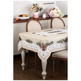 Скатерть "celebration" 140х180см ,бежевый, 100% хлопок с пропиткой,твил,горох Lefard (850-734-23)