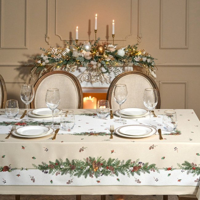 Скатерть "celebration" 140х180см ,бежевый, 100% хлопок с пропиткой,твил,горох Lefard (850-734-23)