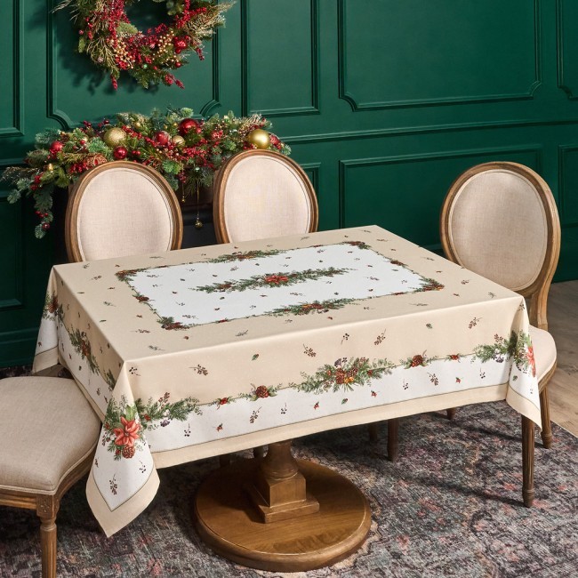 Скатерть "celebration" 140х180см ,бежевый, 100% хлопок с пропиткой,твил,горох Lefard (850-734-23)