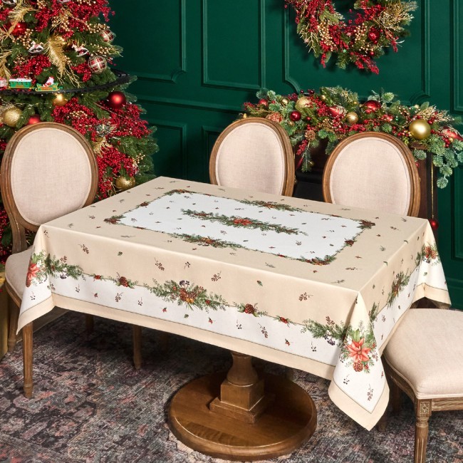 Скатерть "celebration" 140х180см ,бежевый, 100% хлопок с пропиткой,твил,горох Lefard (850-734-23)