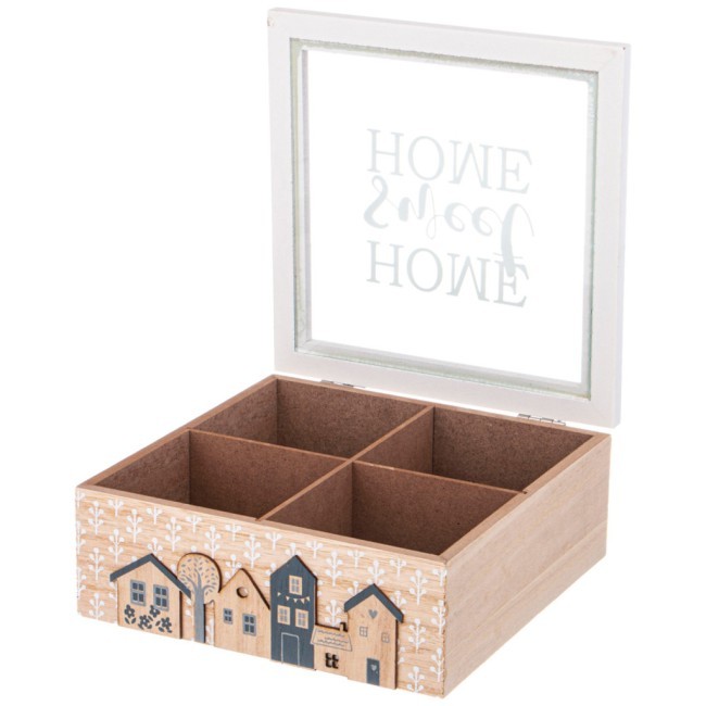 Шкатулка для чая с 4 отделениями коллекция "home" 18*7*18,5 см Lefard (222-805)