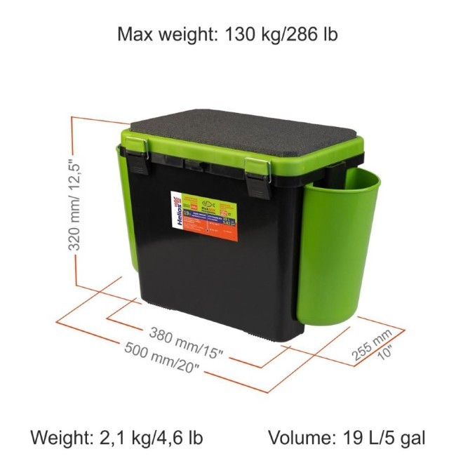 Ящик для зимней рыбалки Helios FishBox односекционный 19л зеленый (70115) Ящик для зимней рыбалки Helios FishBox односекционный 19л зеленый (70115)