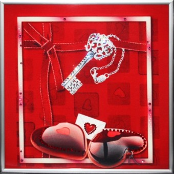 Картина Ключ к сердцу с кристаллами Swarovski (1324)