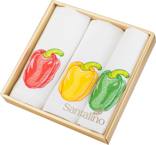 Комплект салфеток 42*42 см. из 3 шт., "перчик", п/э100%, белый SANTALINO (850-523) Комплект салфеток 42*42 см. из 3 шт., "перчик", п/э100%, белый SANTALINO (850-523)